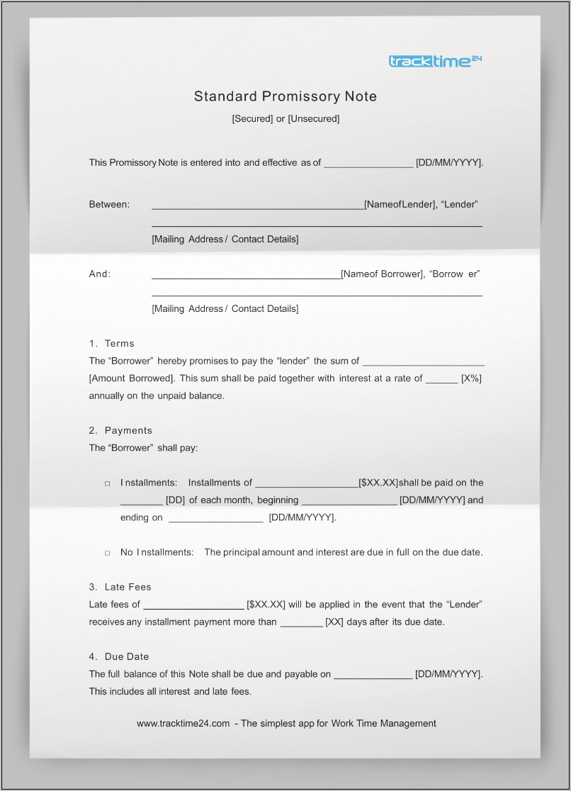 Promissory Note Business Template Free Loan To Business