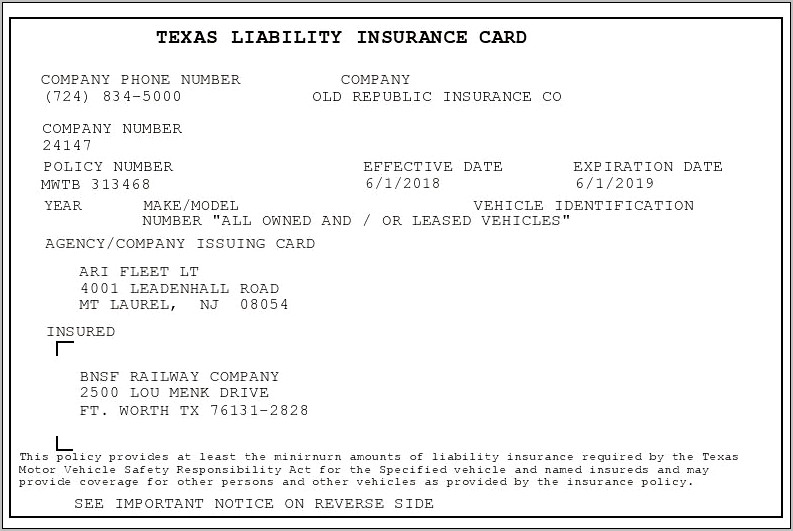 Proof Of Auto Insurance Template Free Motorcycle