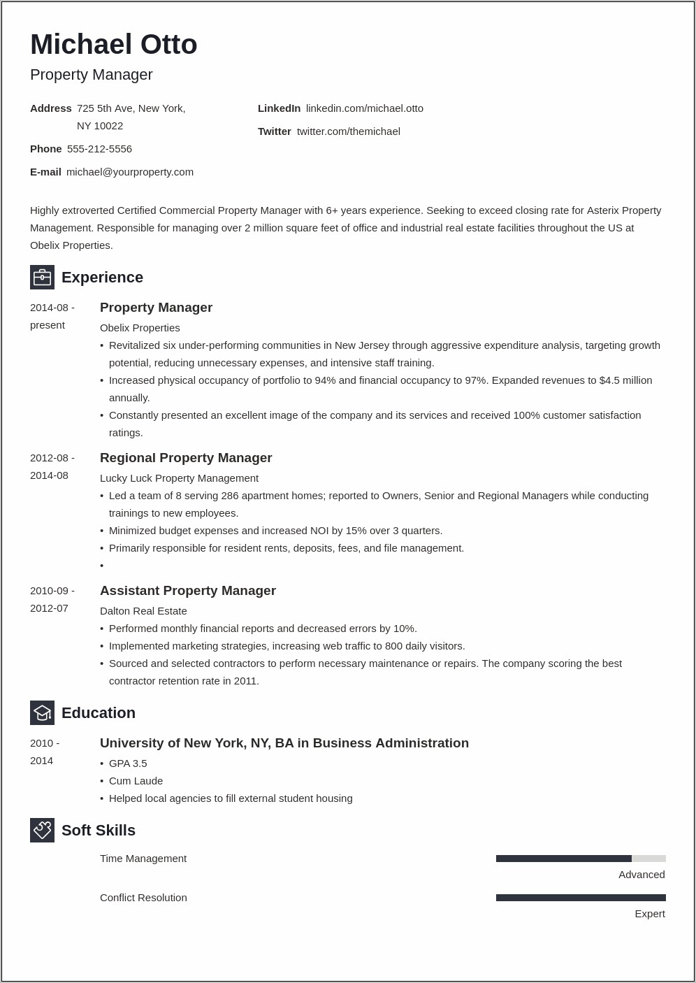 Property Manager Resume Objective Statement