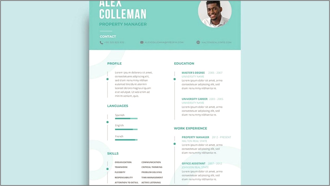 Property Manager Resume Template Free