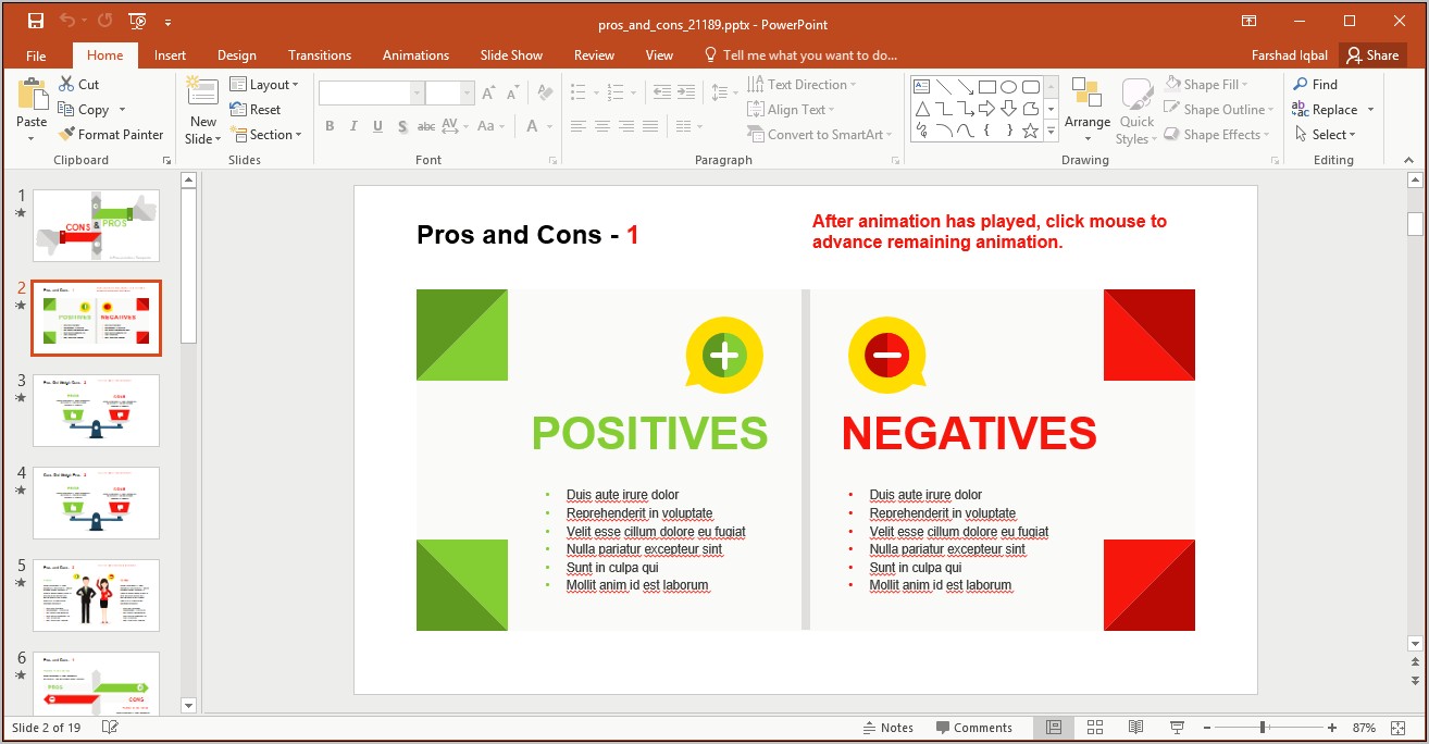 Pros And Cons Ppt Template.ppt Free