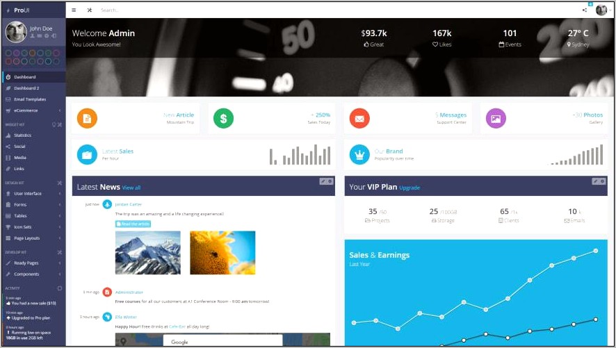 Proui Responsive Bootstrap Admin Template Free Download