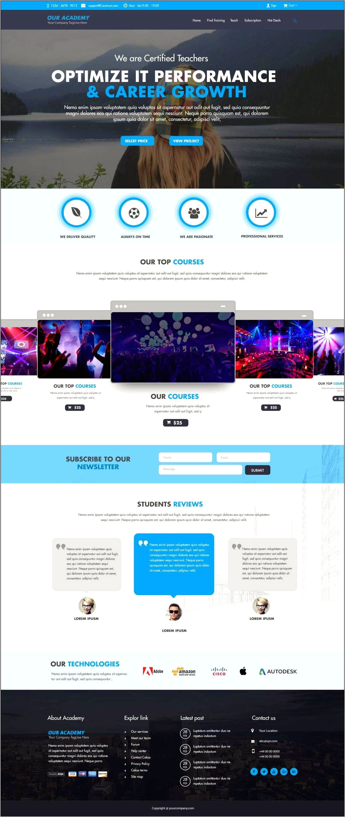 Psd Home Page Template Free Download