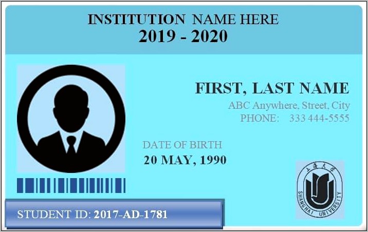 Publisher Id Card Template Free Download