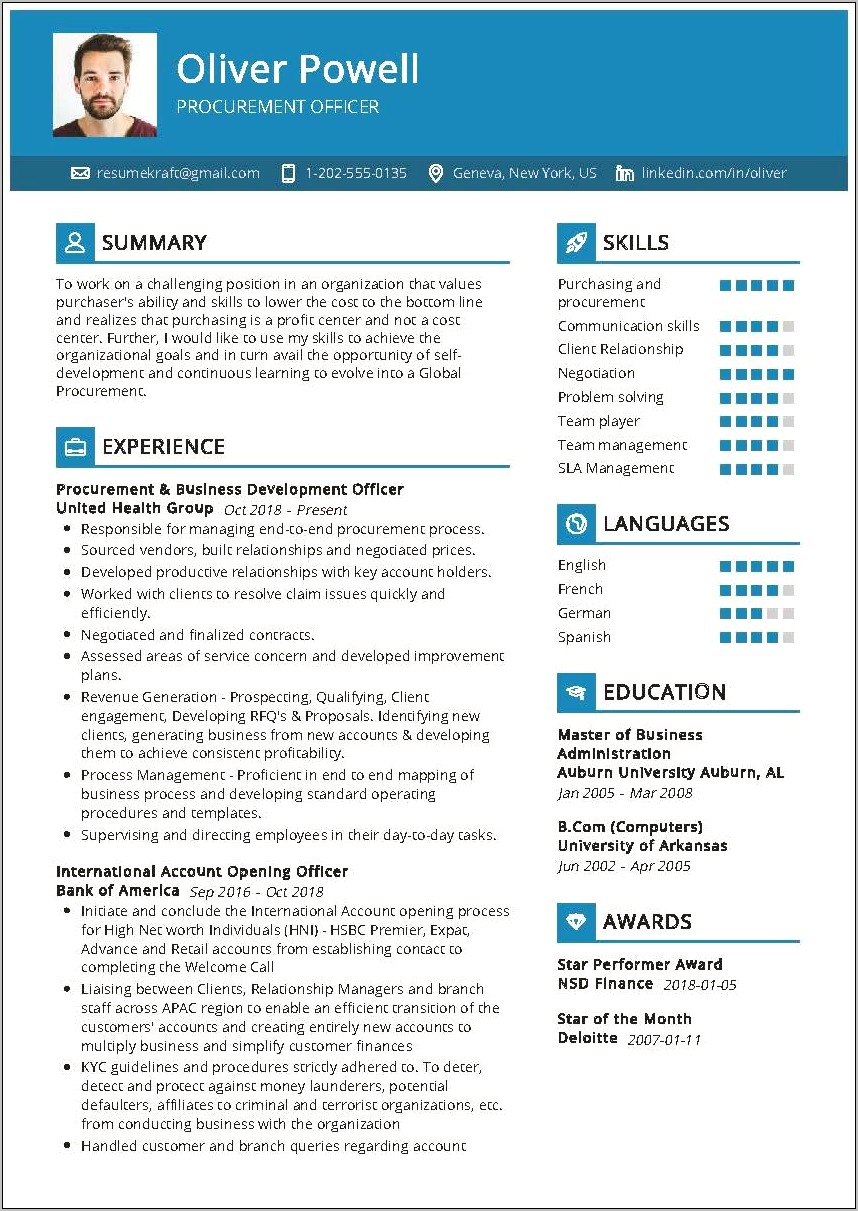 Purchasing Agent Resume Objective Examples
