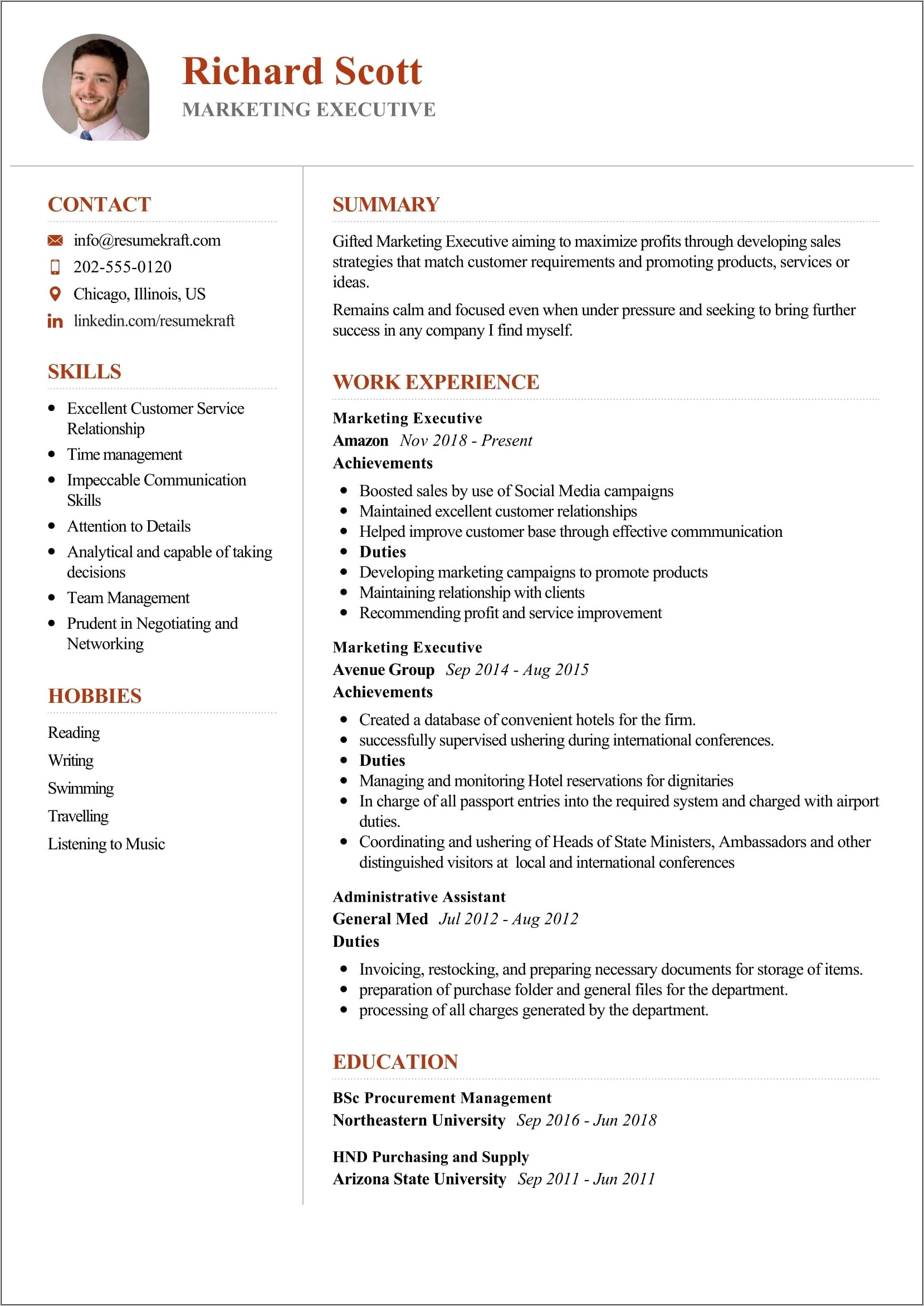 Purchasing Assistant Job Resume Sample