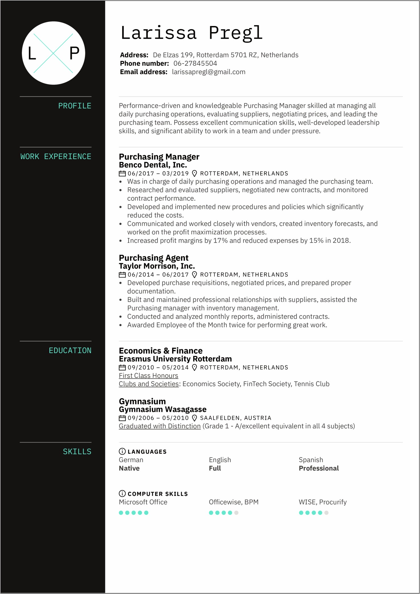 Purchasing Objectives In A Resume