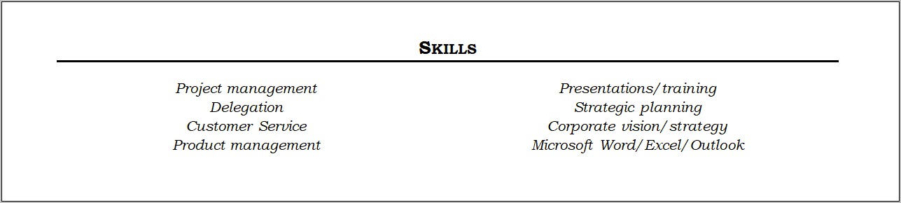 Putting Excel Skills On Resume