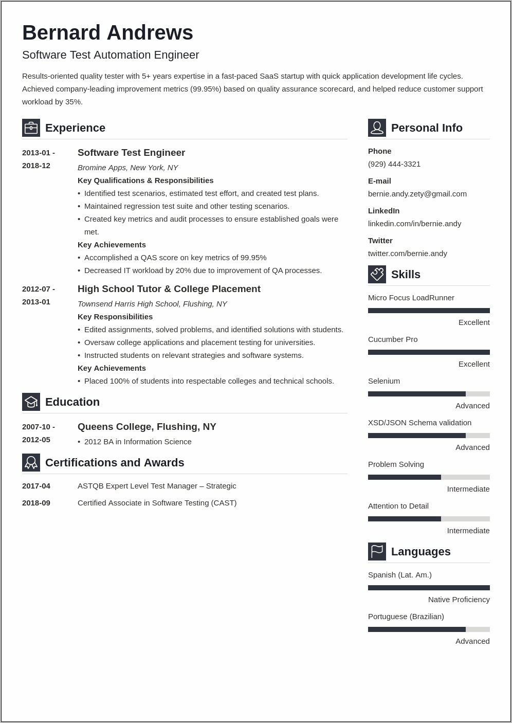 Quality Assurance Resume Objective Examples