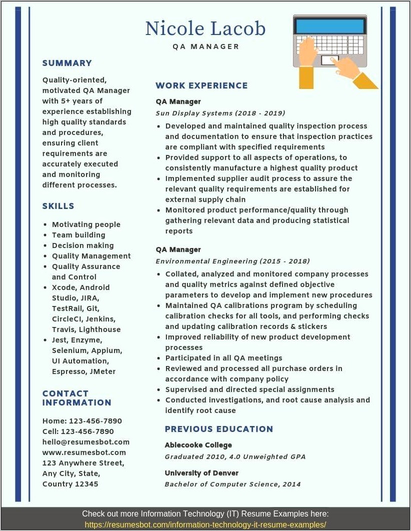 Quality Management Resume Summary Examples