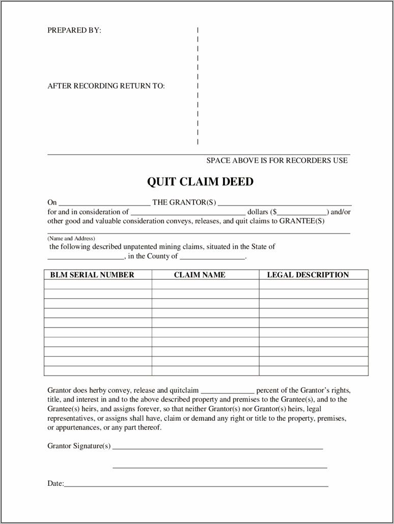 Quit Claim Deed Form Oklahoma Free Template