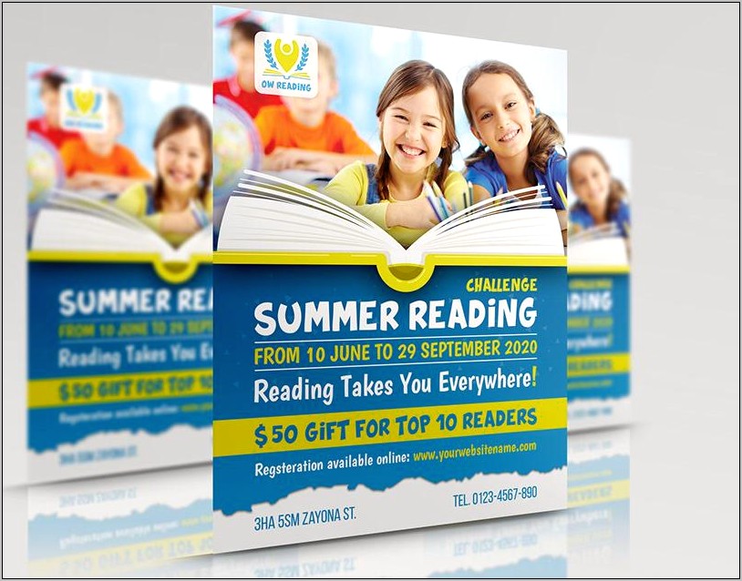 Reading Summer Class Flyer Template Free Download