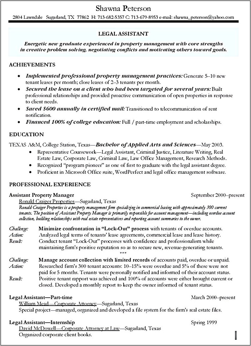 Real Estate Account Manager Resume