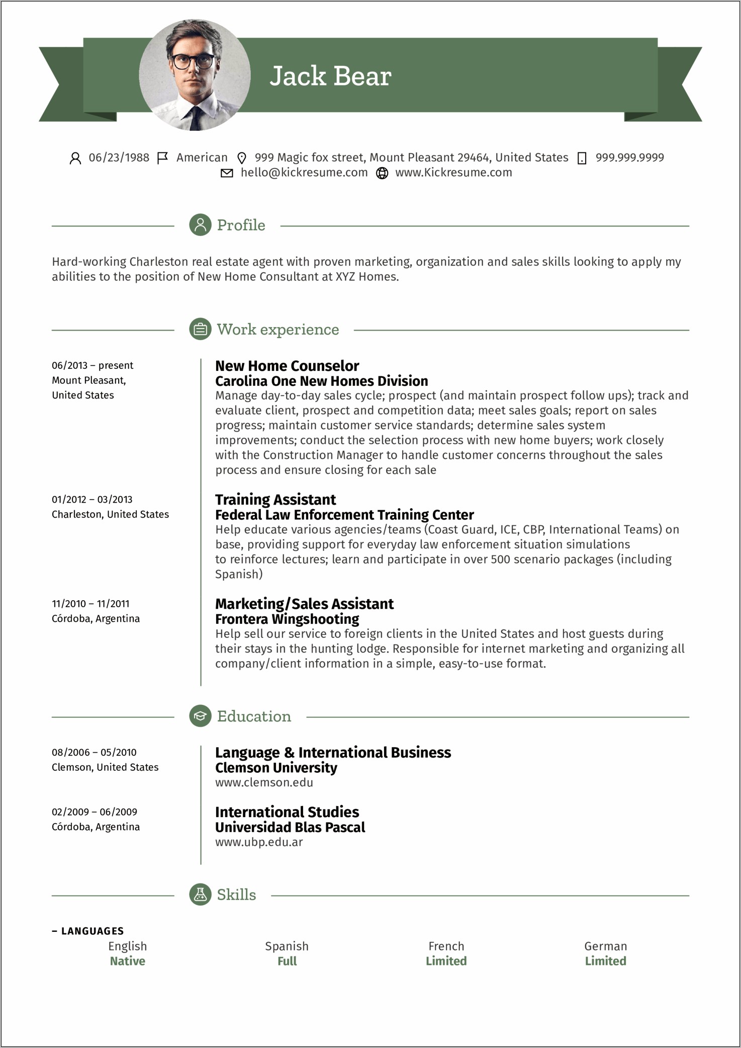 Real Estate Administrator Resume Sample