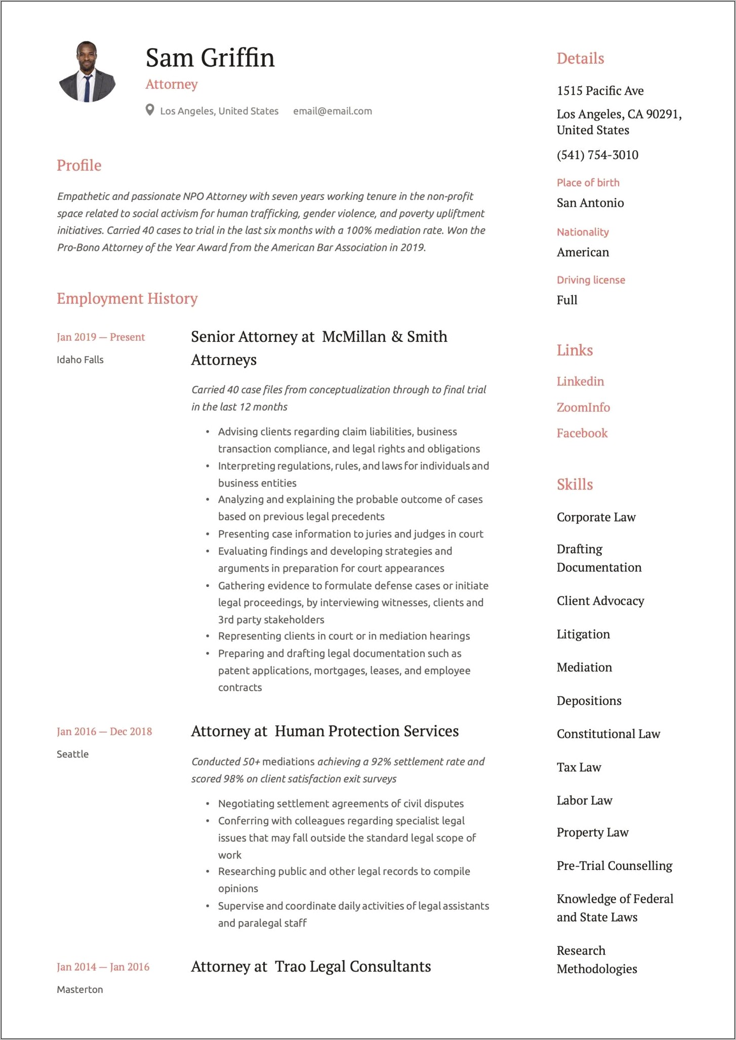 Real Estate Attorney Resume Samples