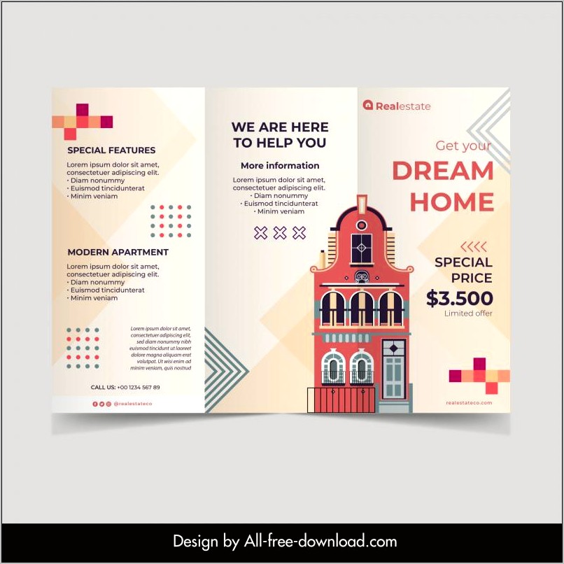 Real Estate Brochures Tri Fold Templates Free