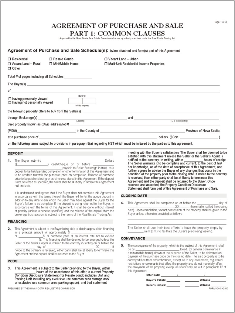 Real Estate Buy Sale Agreement Free Template