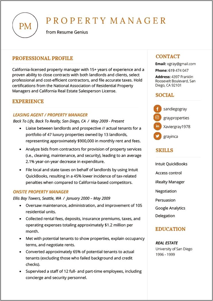 Real Estate Investor Sample Resume