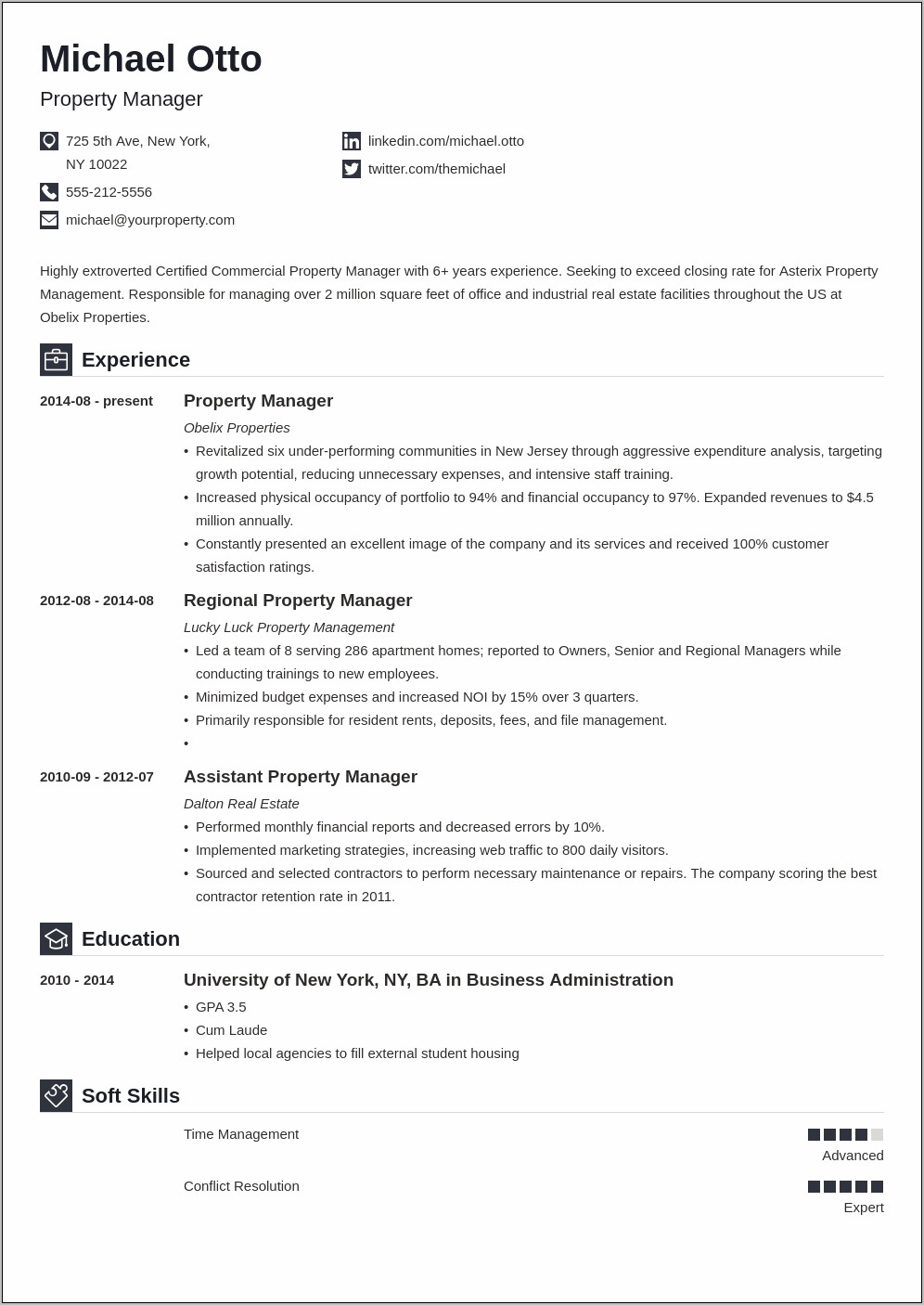 Real Estate Manager Resume Examples