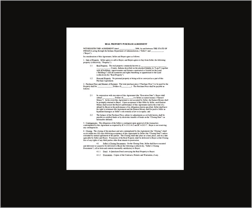 Real Estate Purchase Agreement Template Word Free