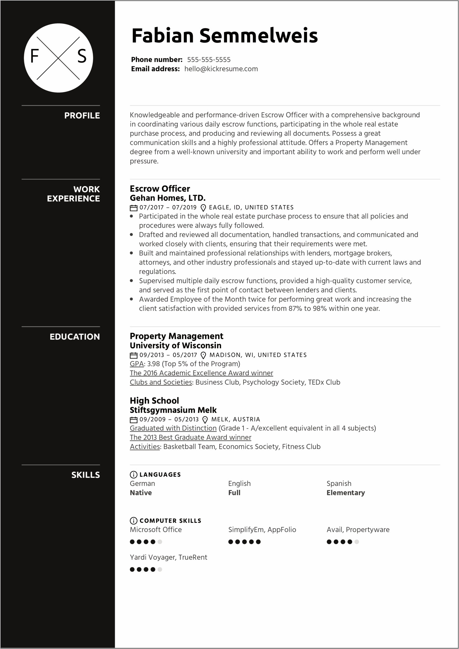 Real Estate Receptionist Resume Sample