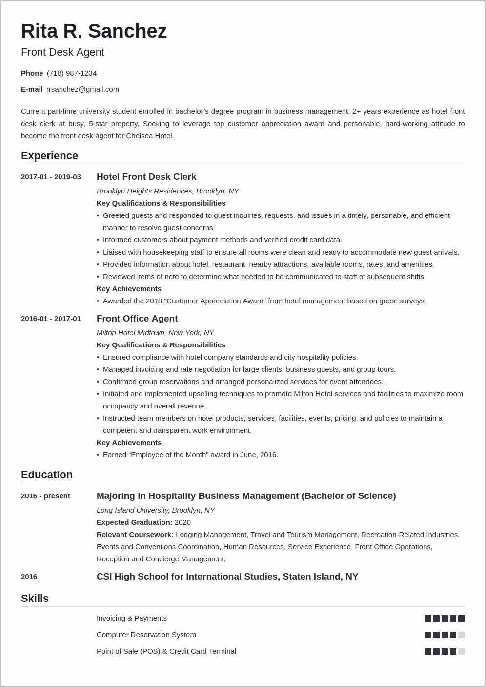 Receptionist Job Descriptions For Resume