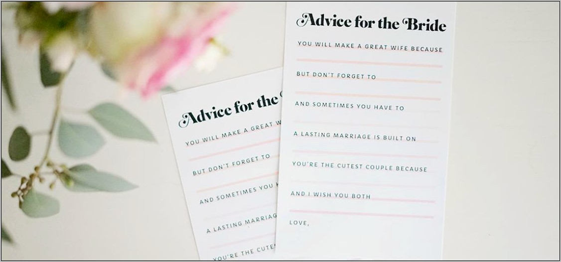 Recipe Card Request Bridal Shower Free Template