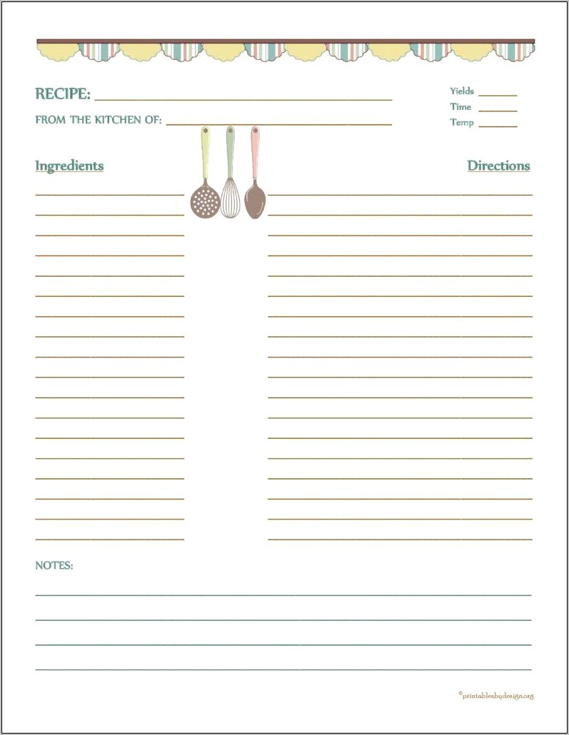 Recipe Card Templates 5 X 8 Free