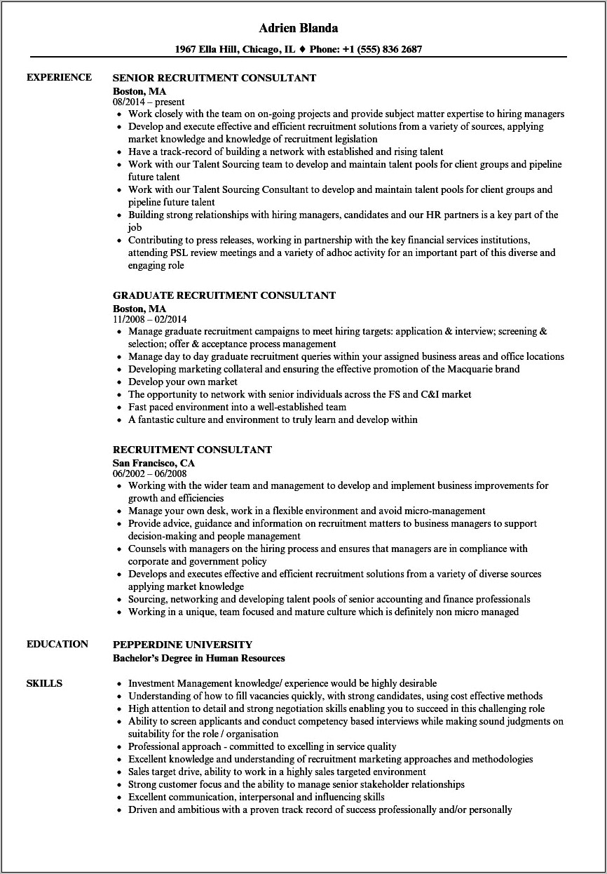 Recruiting Pay Per Resume Examples