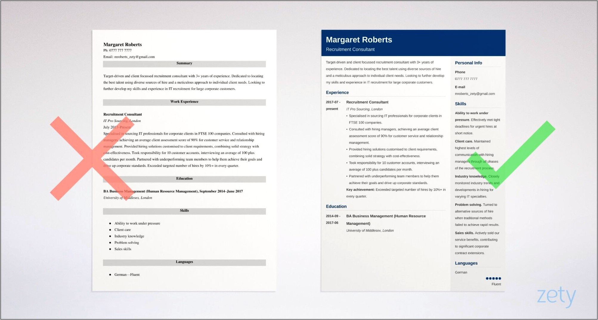 Recruitment Consultant Resume Sample Skills