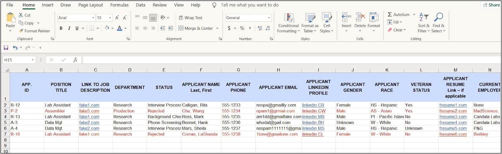 Recruitment Manager Excel Template Indzara Free Download