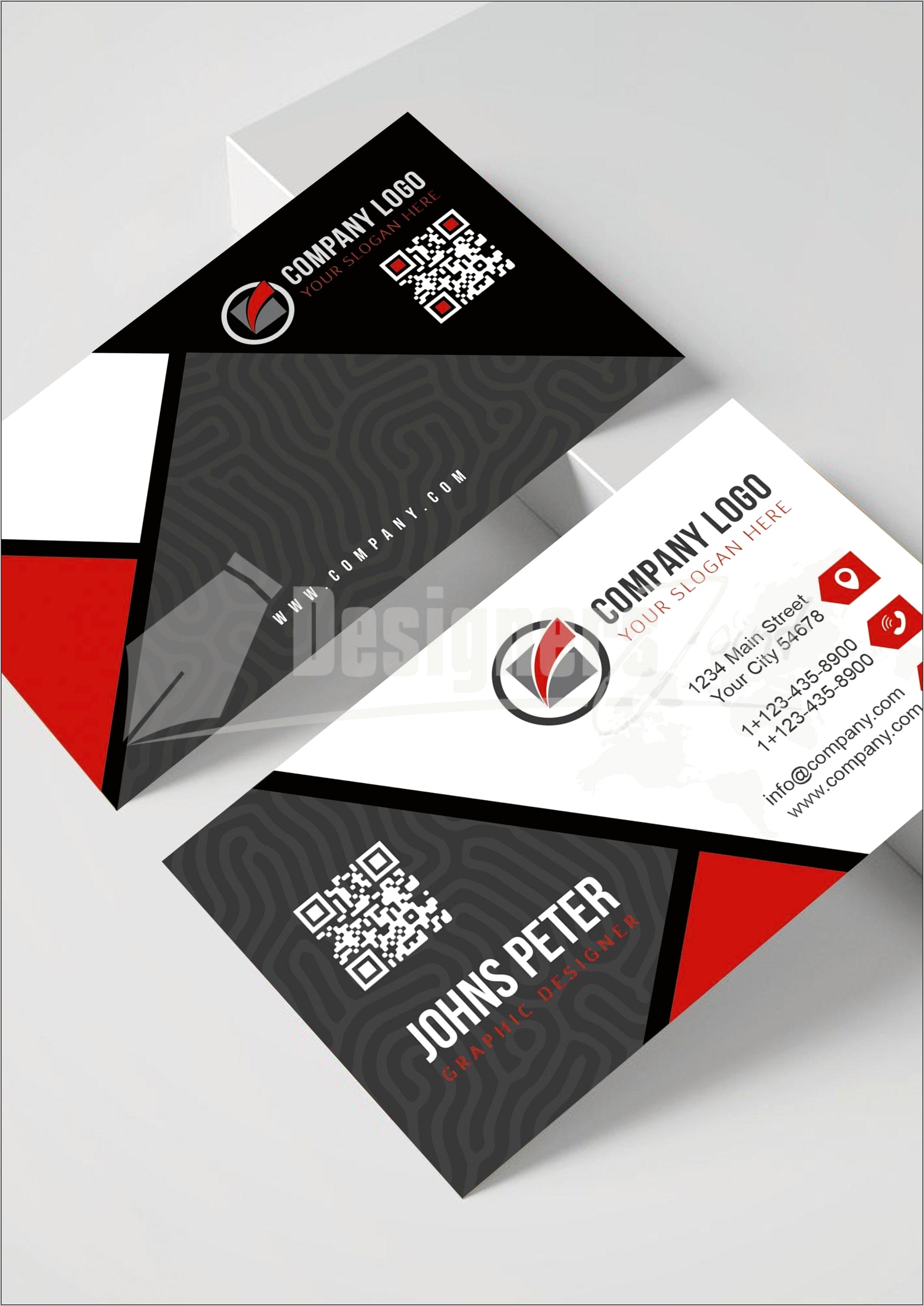 Red And Black Business Card Templates Free Download