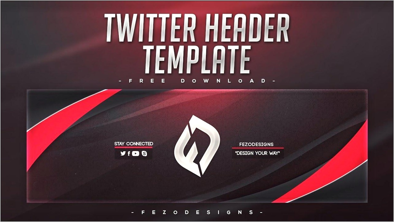 Red And Black Gaming Twitter Banners Free Template