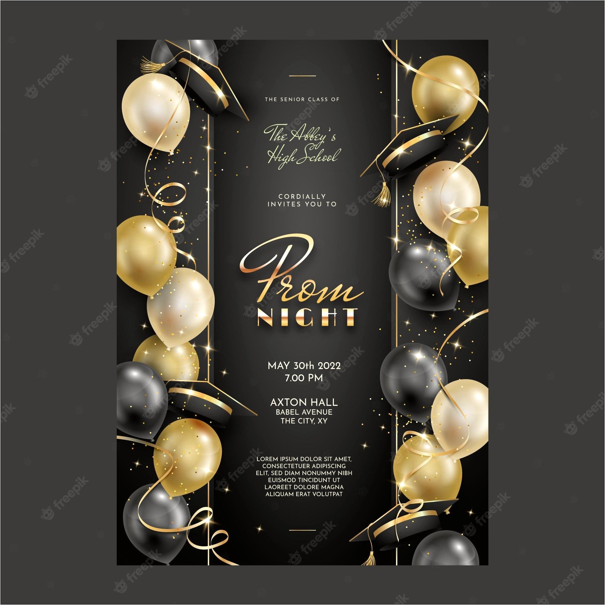 Red And Black Prom Invitation Free Template Publisher