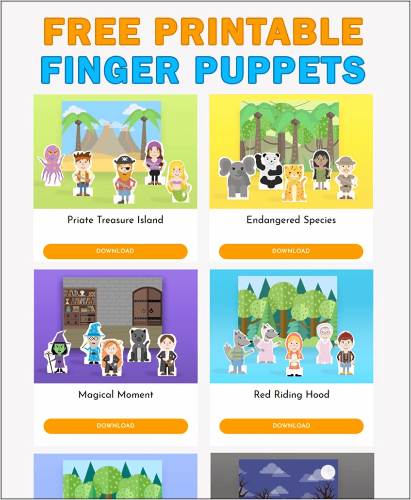 Red Riding Hood Puppet Template Free Printable