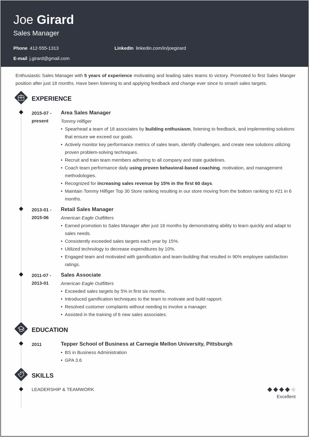 Regional Sales Manager Resume Sample