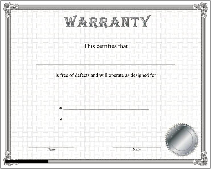 Registration Warranty Card Template Free For Recalls