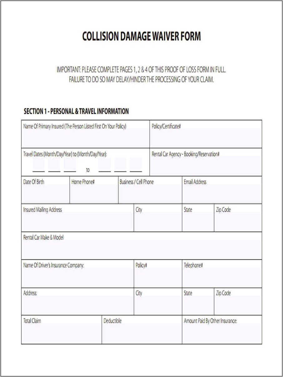 Release Of Liability From Property Damage Free Template