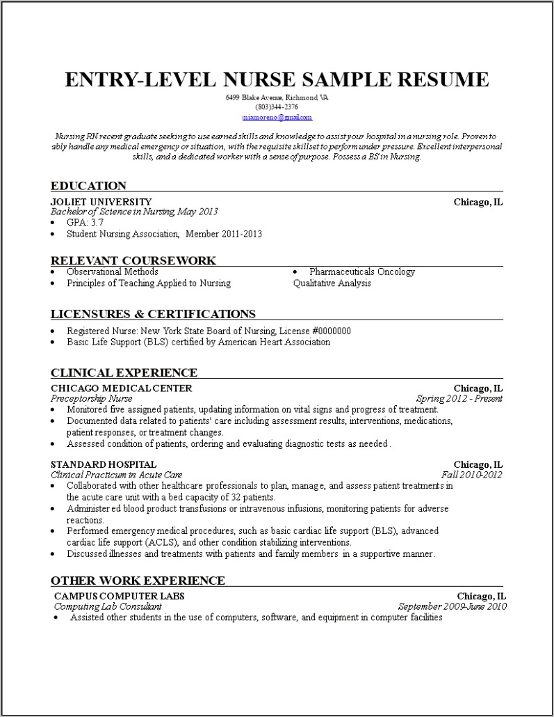 Relevant Skills For Nursing Resume