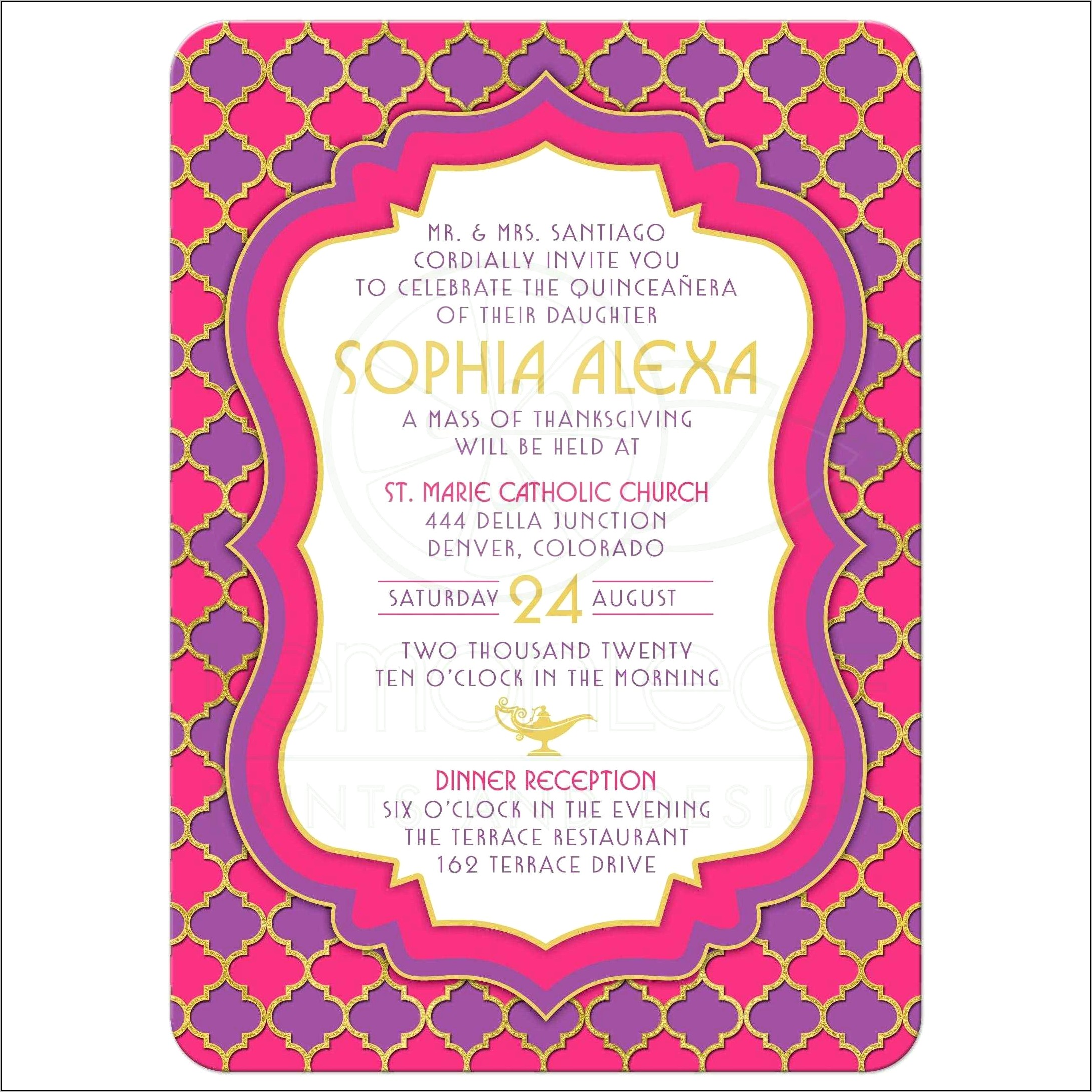 Relgious Quinceanera Invitations Templates In Spanish Free