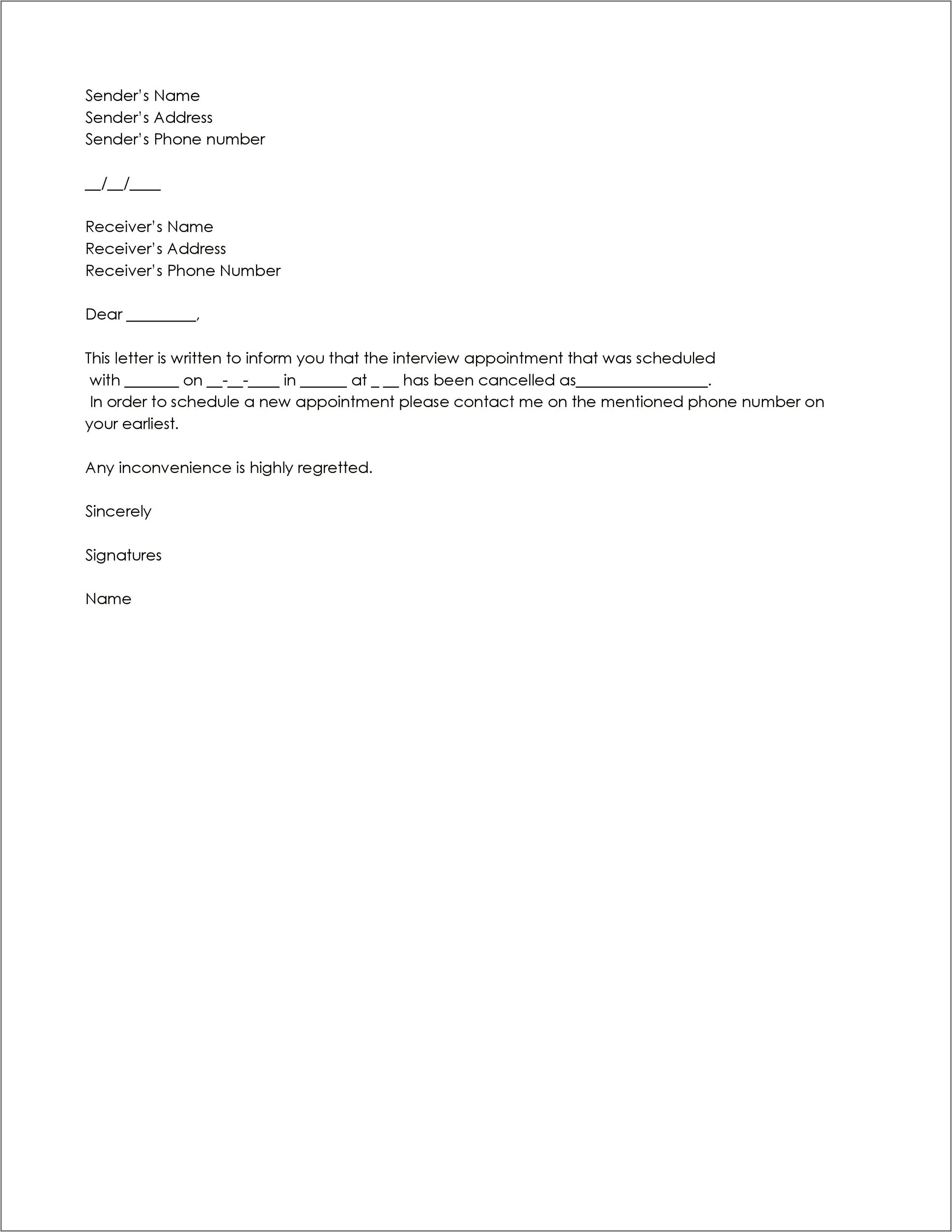 Request For Insurance Cancellation Letter Free Template