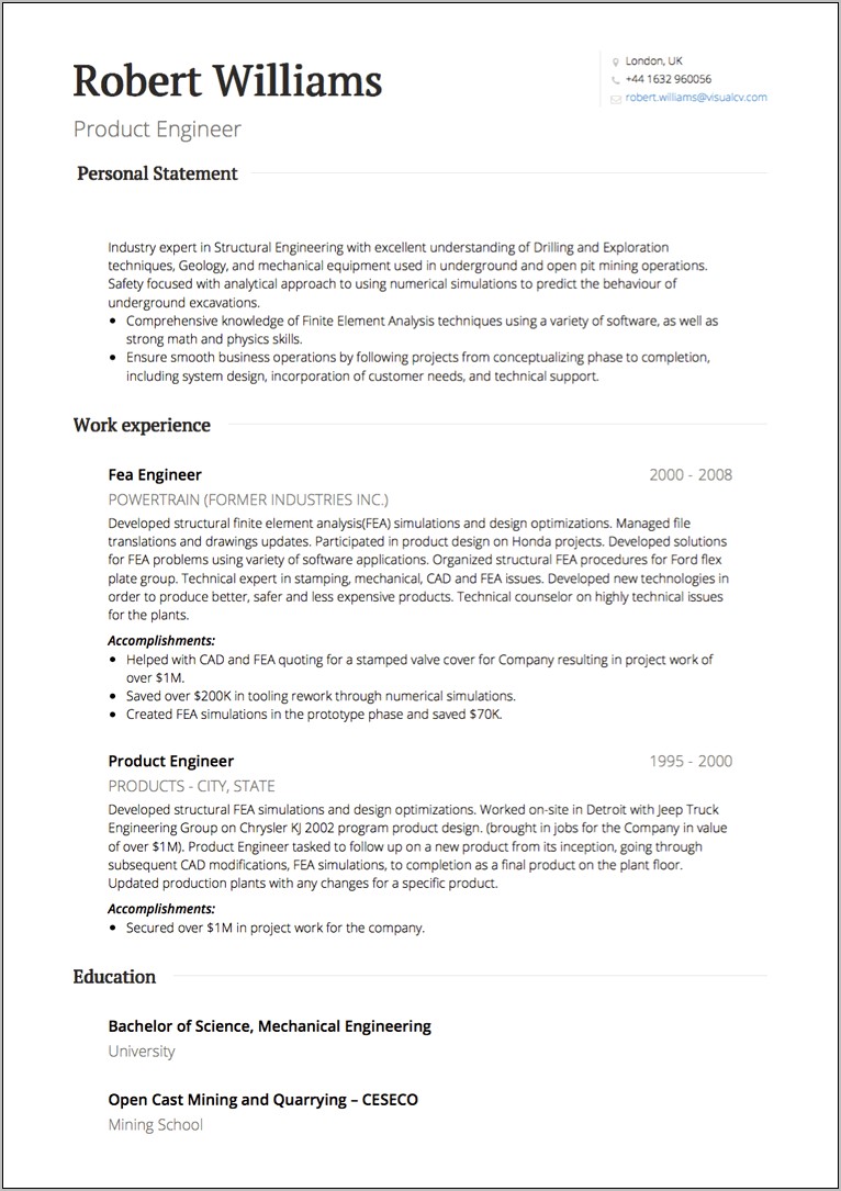 Research And Development Resume Example