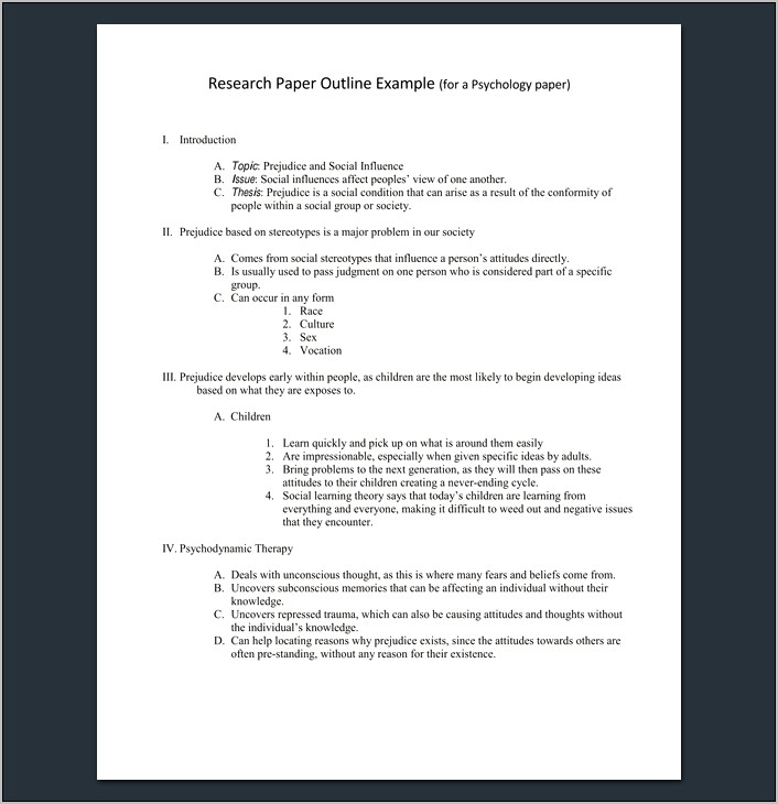 Research Paper Outline Template Apa Download