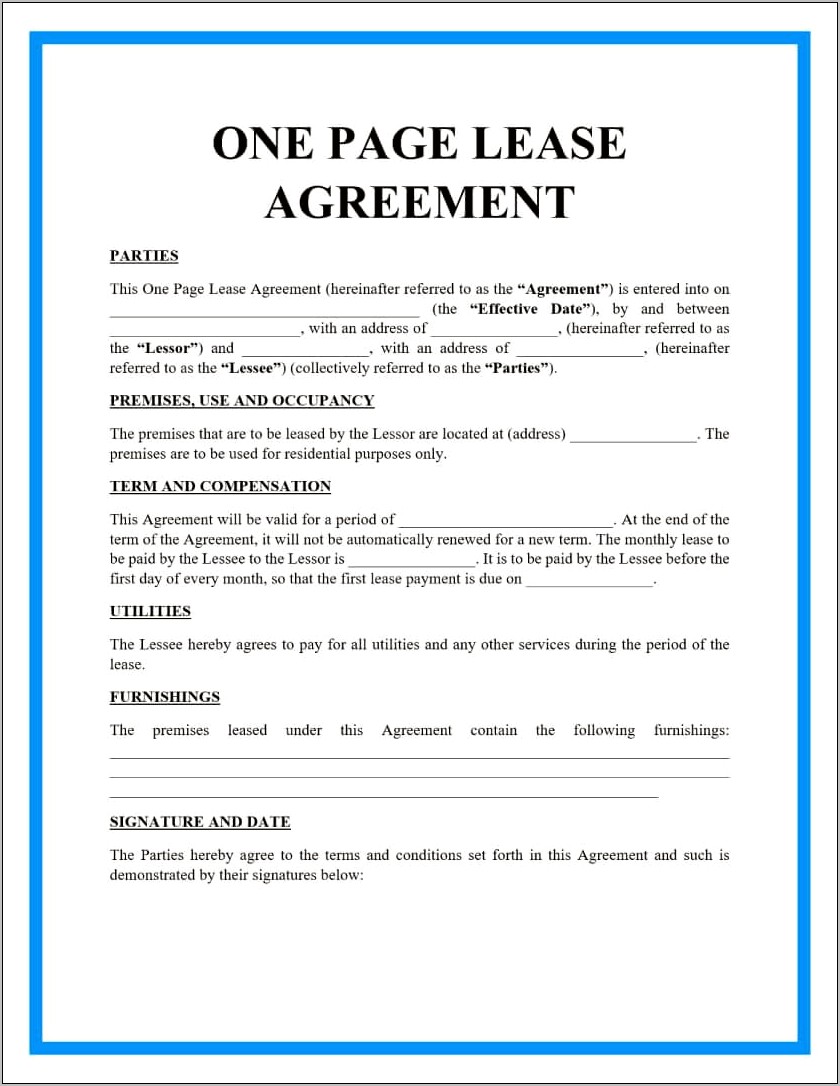 Residential Lease Agreement Template South Africa Free Download