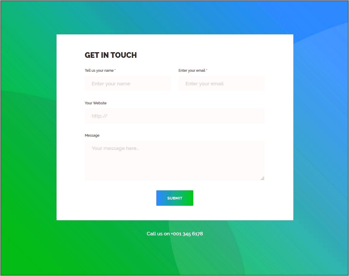 Responsive Contact Us Form Template Free Download