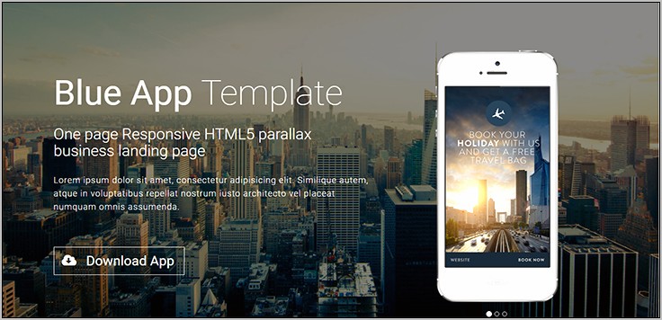 Responsive One Page Parallax Template Free Download