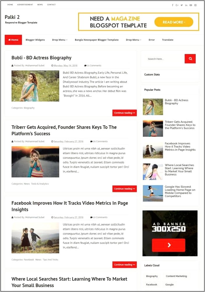 Responsiveand Mobile Friendly News Blogger Template Free Download