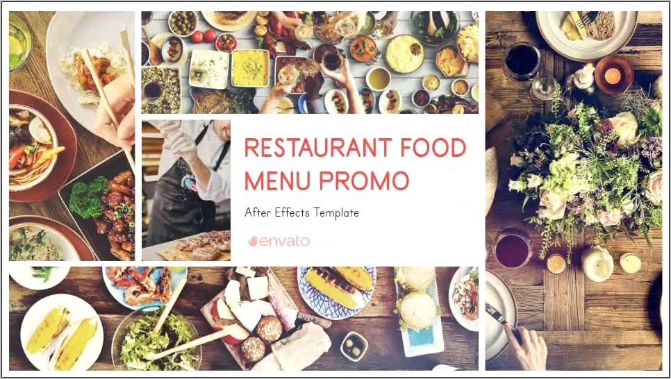 Restaurant Dishes After Effects Template Free Download