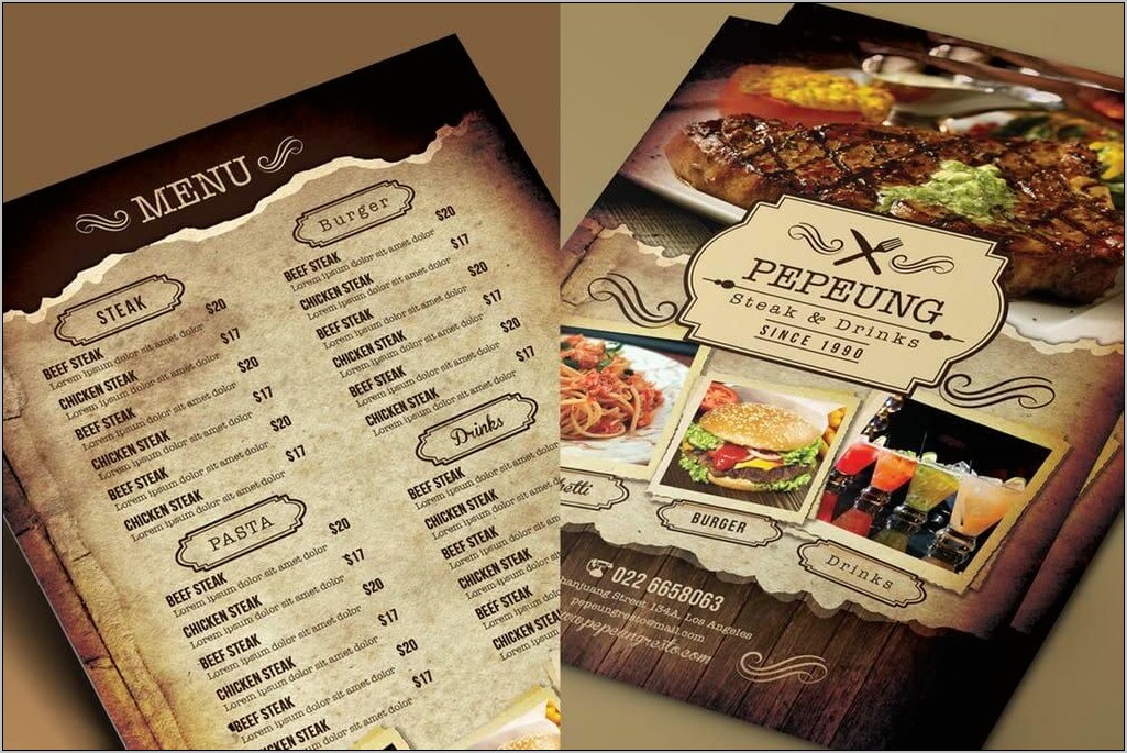 Restaurant Menu Card Psd Template Free Download