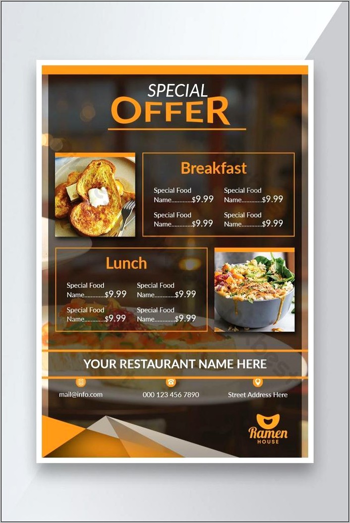 Restaurant Menu Design Template Psd Free Download